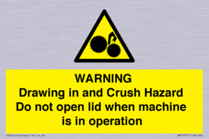 Warning Drawing in and Crush Hazard